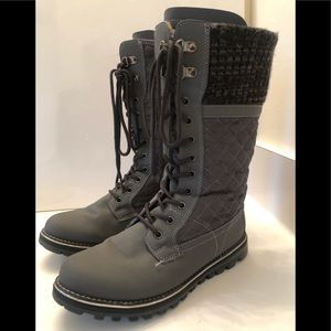 Polar Grey Lace up Tall Boots size 9